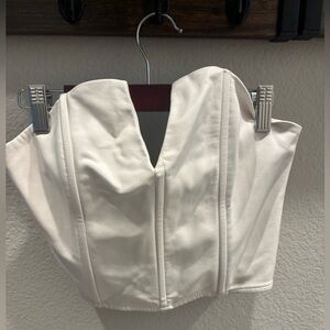 Cream Strapless Bustier Top